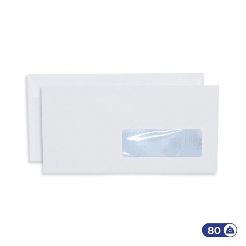 Enveloppes blanches 110x220 mm - 80g - fenêtre 35x100
