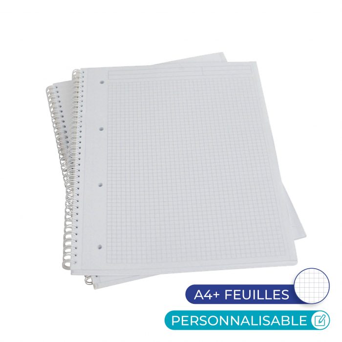 Cahier A4+ personnalisable petits carreaux