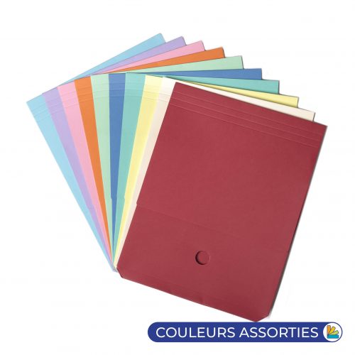 Chemise pochette rabat vertical couleurs assorties