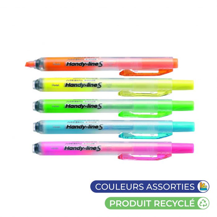 Surligneurs rétractables assortiment